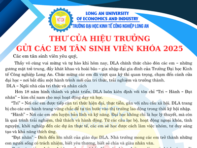 Thư của hiệu trưởng gửi các em tân sinh khóa 2025